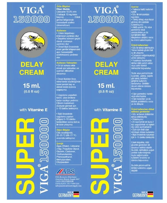 Super Viga 150000 Delay Cream for Men - (Blue)- 0.50 Fl Oz