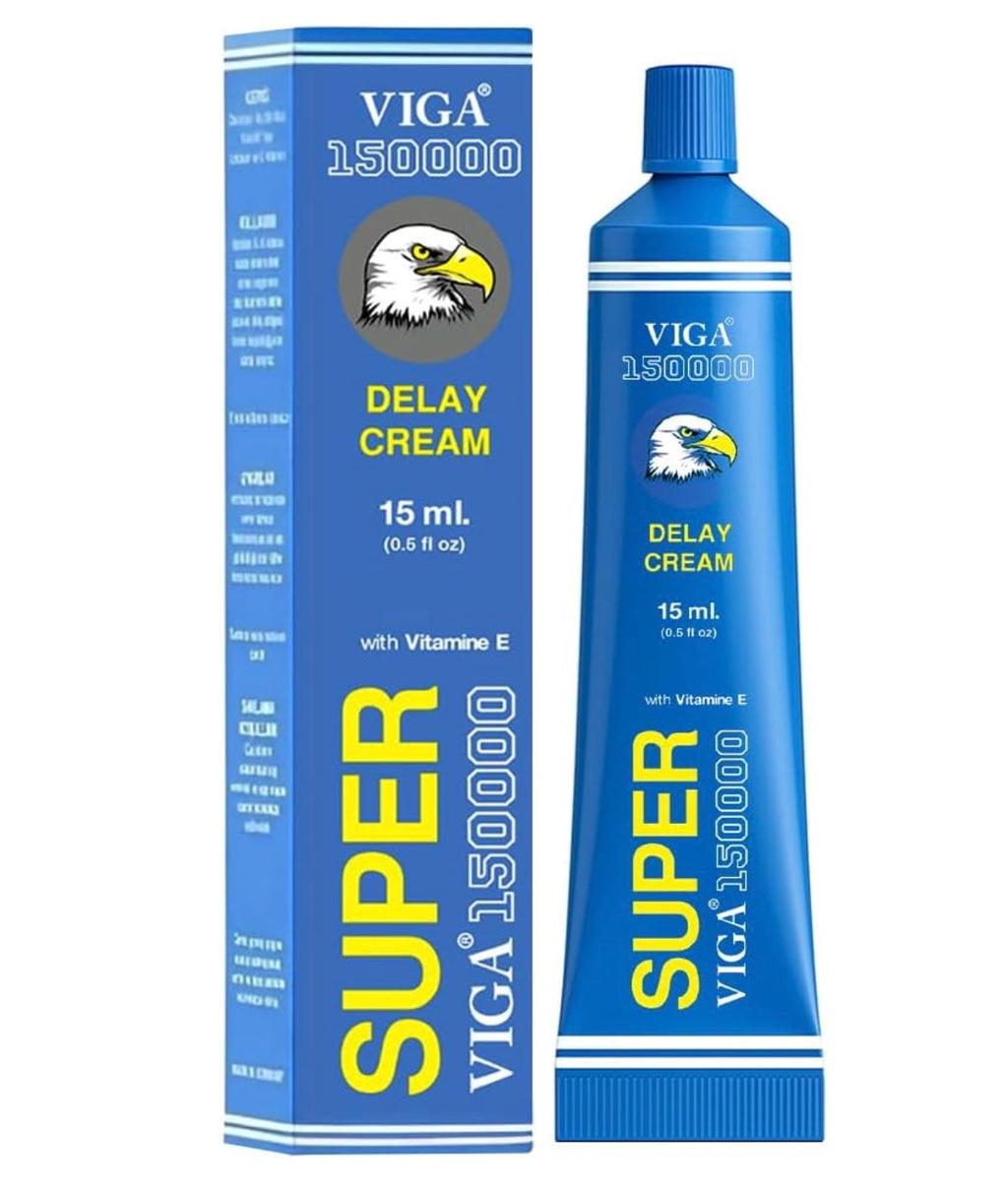 Super Viga 150000 Delay Cream for Men - Effective Desensitizing Formula - Keep it Hard, Retard Ejaculation & Improve Performance - 0.50 Fl Oz