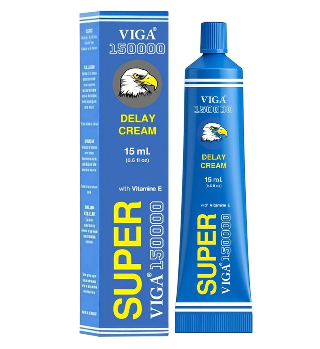 Super Viga 150000 Delay Cream for Men - Effective Desensitizing Formula - Keep it Hard, Retard Ejaculation & Improve Performance - 0.50 Fl Oz