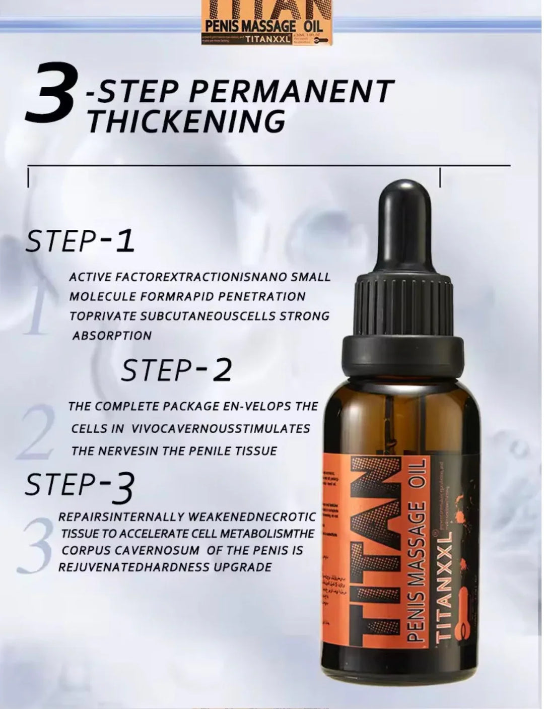 Male Enhancement Body Oil for Private Part, Men's Re-Vitalize Enlargement Oil, Enhance Size and Performance, Bigger Thicker and Stronger (STRENGTENING XXL Oil) 30 ML 1.0FL OZ