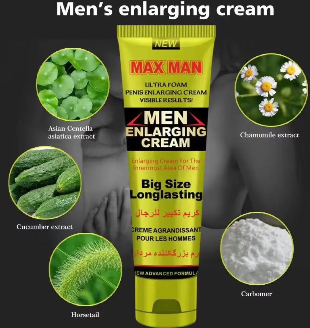 MAX MAN Men NATURAL Grow Enlarging Oil, New Advanced Formula 50g
