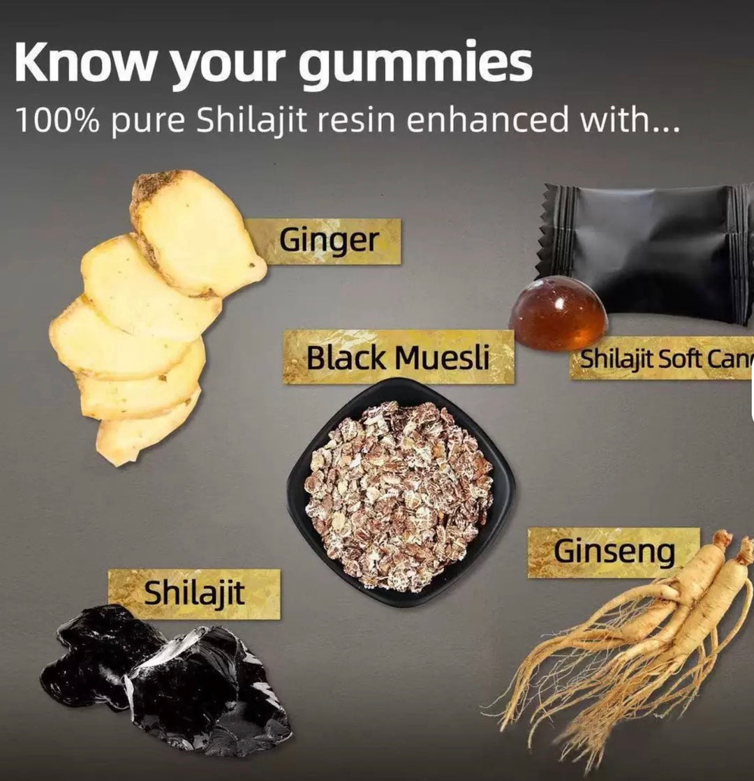 Himalayan Shilajit Herbal Gummies – Natural Mineral Blend – 60 Count