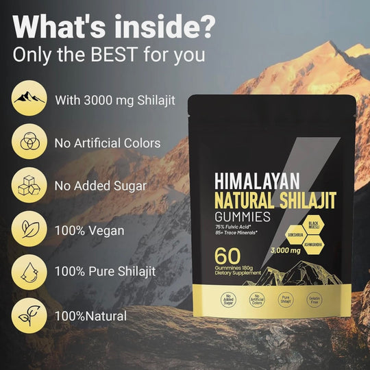 Himalayan Shilajit Herbal Gummies – Natural Mineral Blend – 60 Count