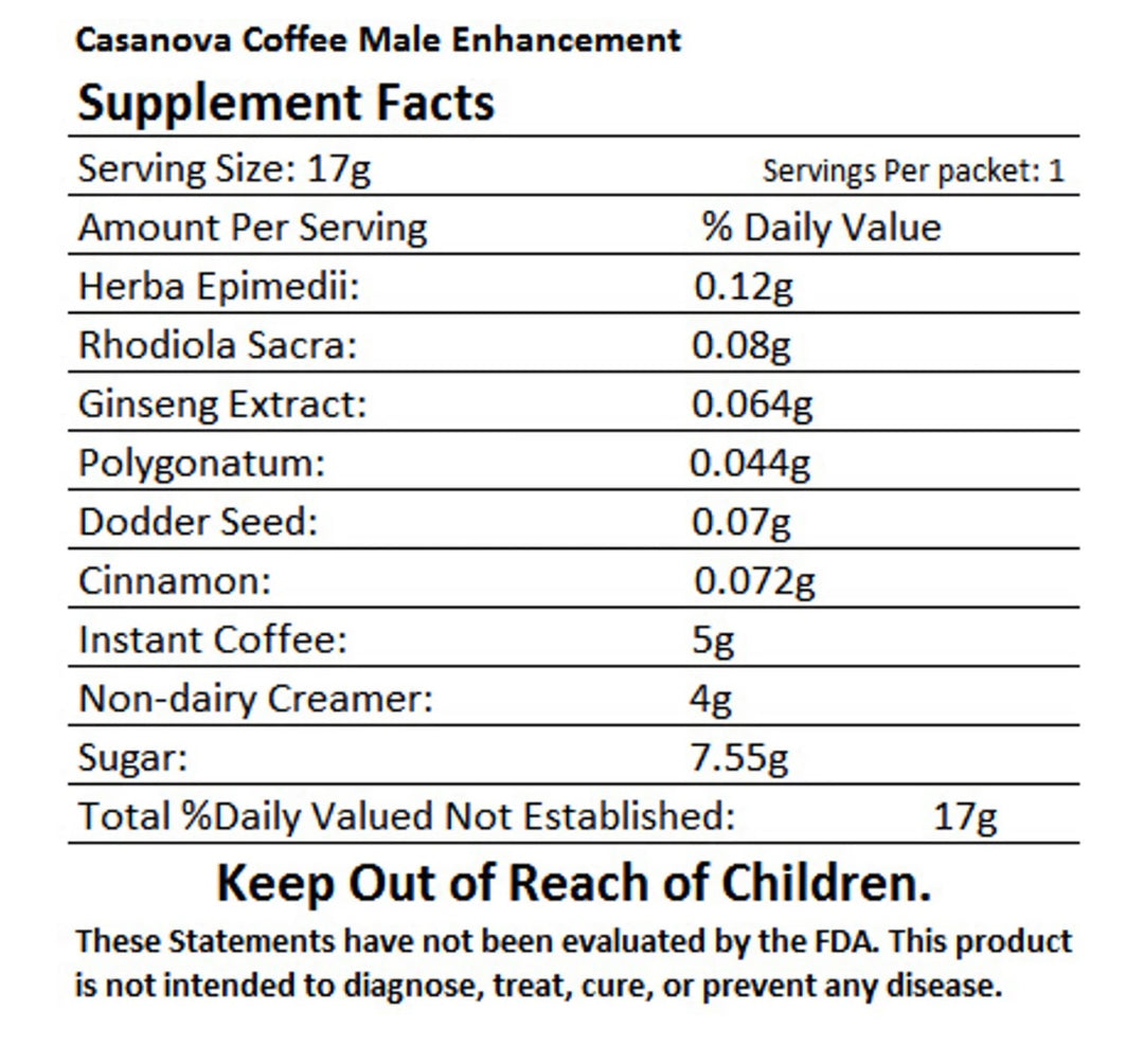 (10-Pack) Casanova Coffee™ Men’s Instant Coffee Blend - Sexual - Stimulant & Stamina